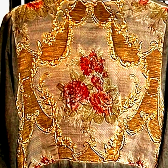 NWT Steampunk Wearable Art Metalic  Golden Embroidery Velvet Long Coat - Picture 8 of 16